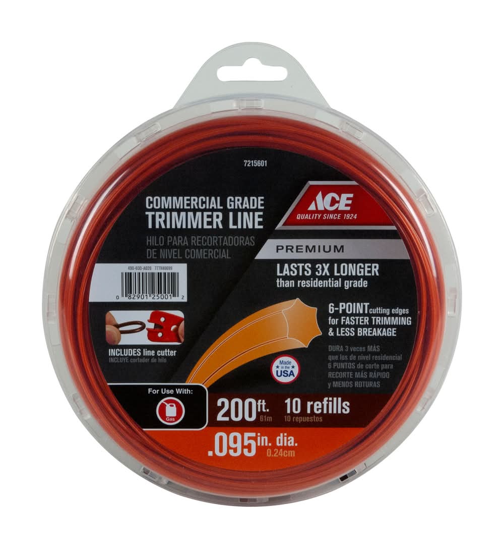 ACE Premium Commercial Grade 0.095 In. D X 200 Ft. L Trimmer Line