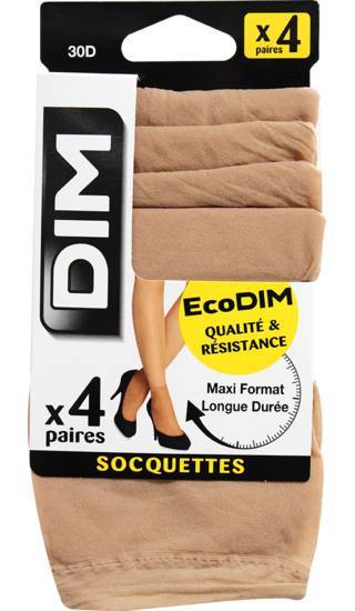 Dim - Socquettes femme beige t35/41 (4 paires)