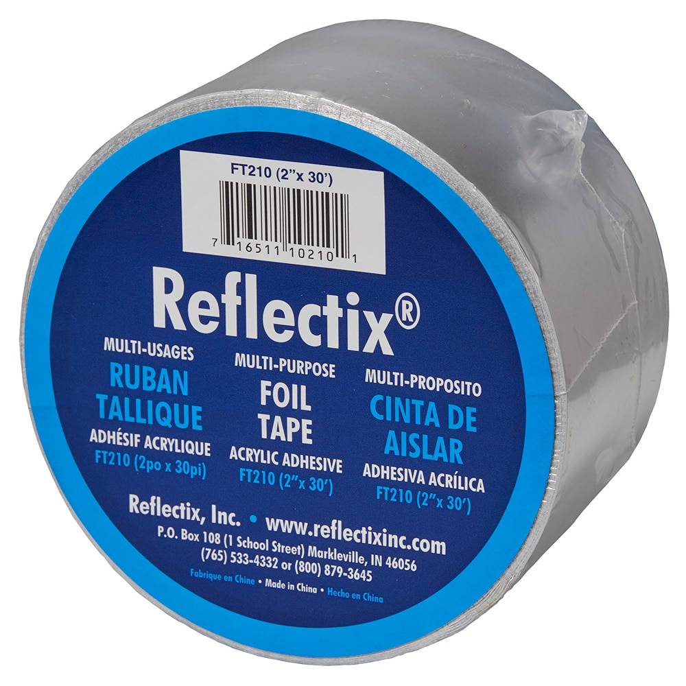 Reflectix Heavy-Duty HVAC Foil Tape, 2-in x 30-ft, Aluminum Backing, Easy Tear, Silver | FT210