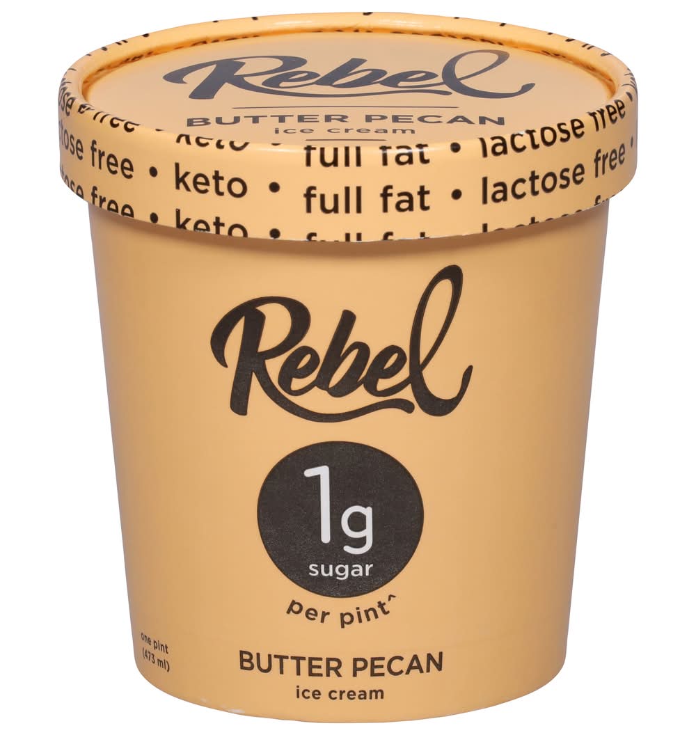Rebel Lactose Free Keto Ice Cream, Butter Pecan (1.04 lbs)