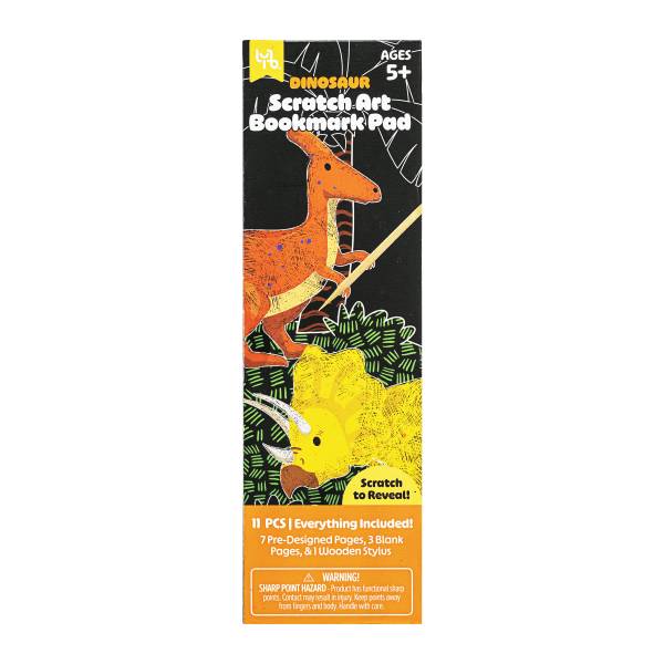 Little Yellow Bicycle® Dino Scratch Art Bookmark Pad, 7-1/2" x 2-3/8"