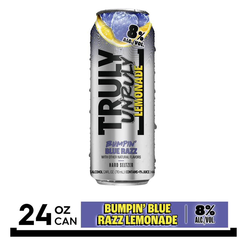 Truly Unruly Bumpin Blue Razz Hard Seltzer, Lemonade (24 fl oz)