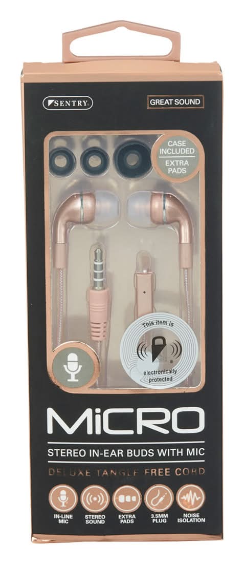 Sentry Micro Stereo In-Ear Buds With Mic