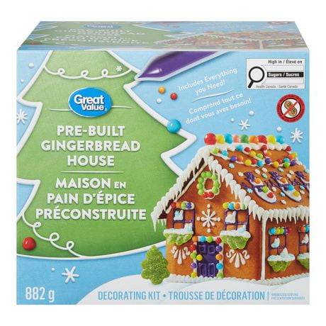 Great Value Pre Built Gingerbread House Decorating Kit (882 g)