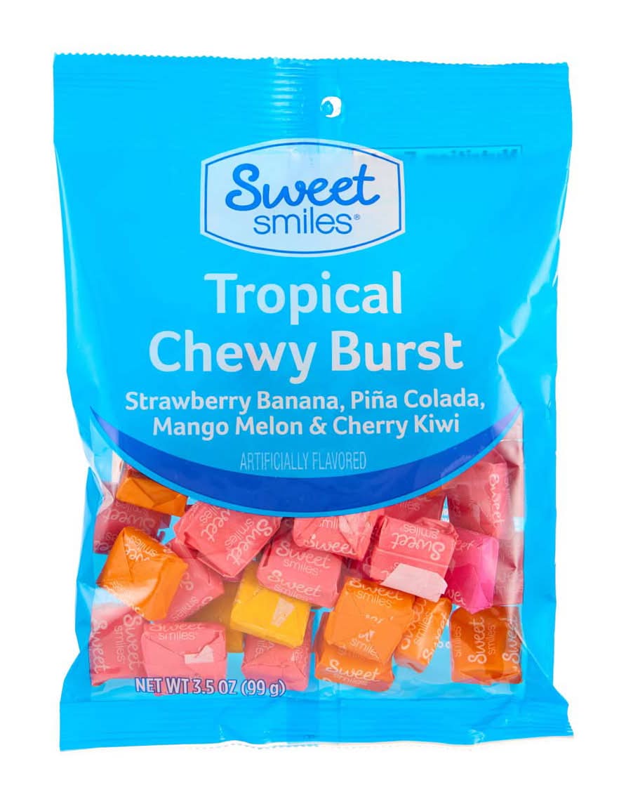 Sweet Smiles Tropical Chewy Burst Candy, Assorted (3.5 oz)