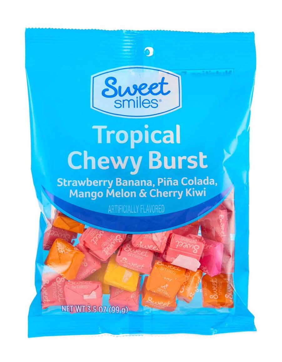 Sweet Smiles Tropical Chewy Burst Candy, Assorted (3.5 oz)