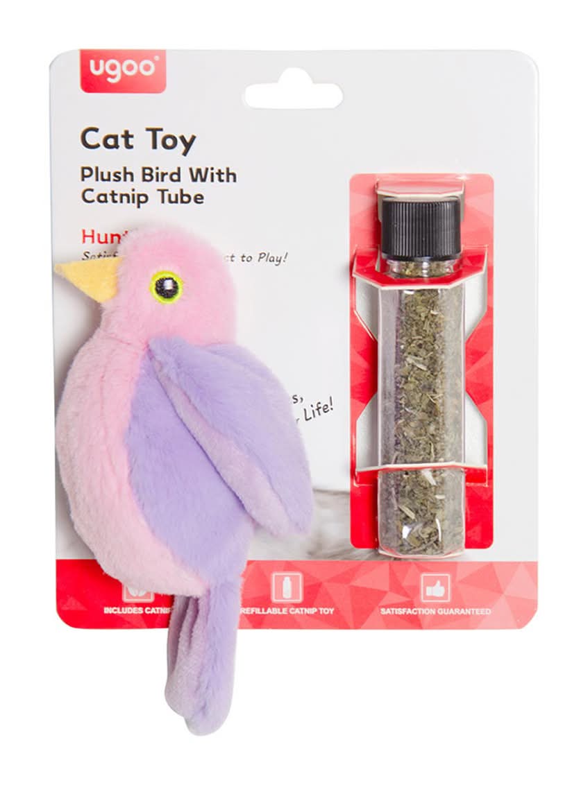 Ugoo Plush Bird Cat Toy With Catnip Tube