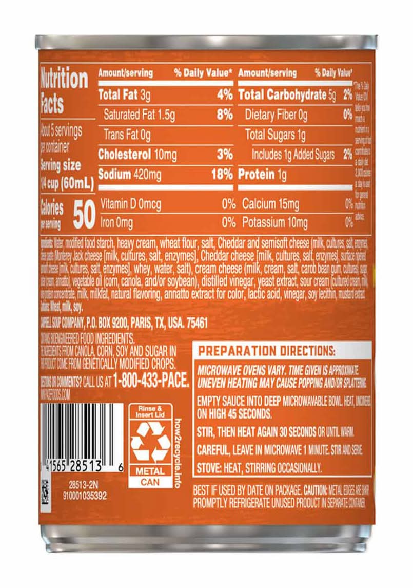 Pace Mild Nacho Cheese Sauce Can 10.5 Oz