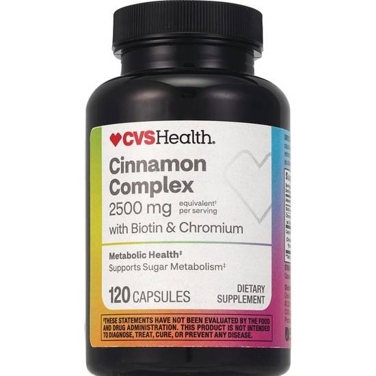 CVS Health Cinnamon Complex with Biotin & Chromium Capsules, 120 CT