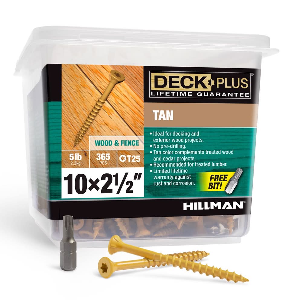 Hillman Deck Plus No. 10 In. X 2-1/2 In. L Tan Star Flat Head Exterior Deck Screws 5 Lb 365 Pk
