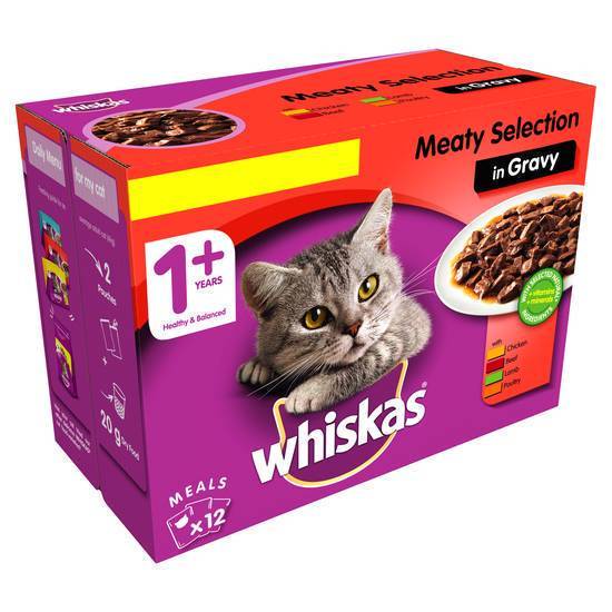 Whiskas 1+ Meat Gravy 3.75 4 * 12x100 gms