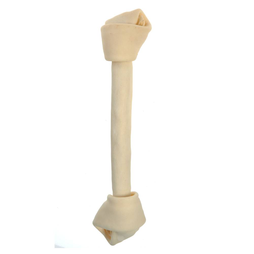 Dentley's Traditional 7" Rawhide Knotted Bone Dog Chew (15in)