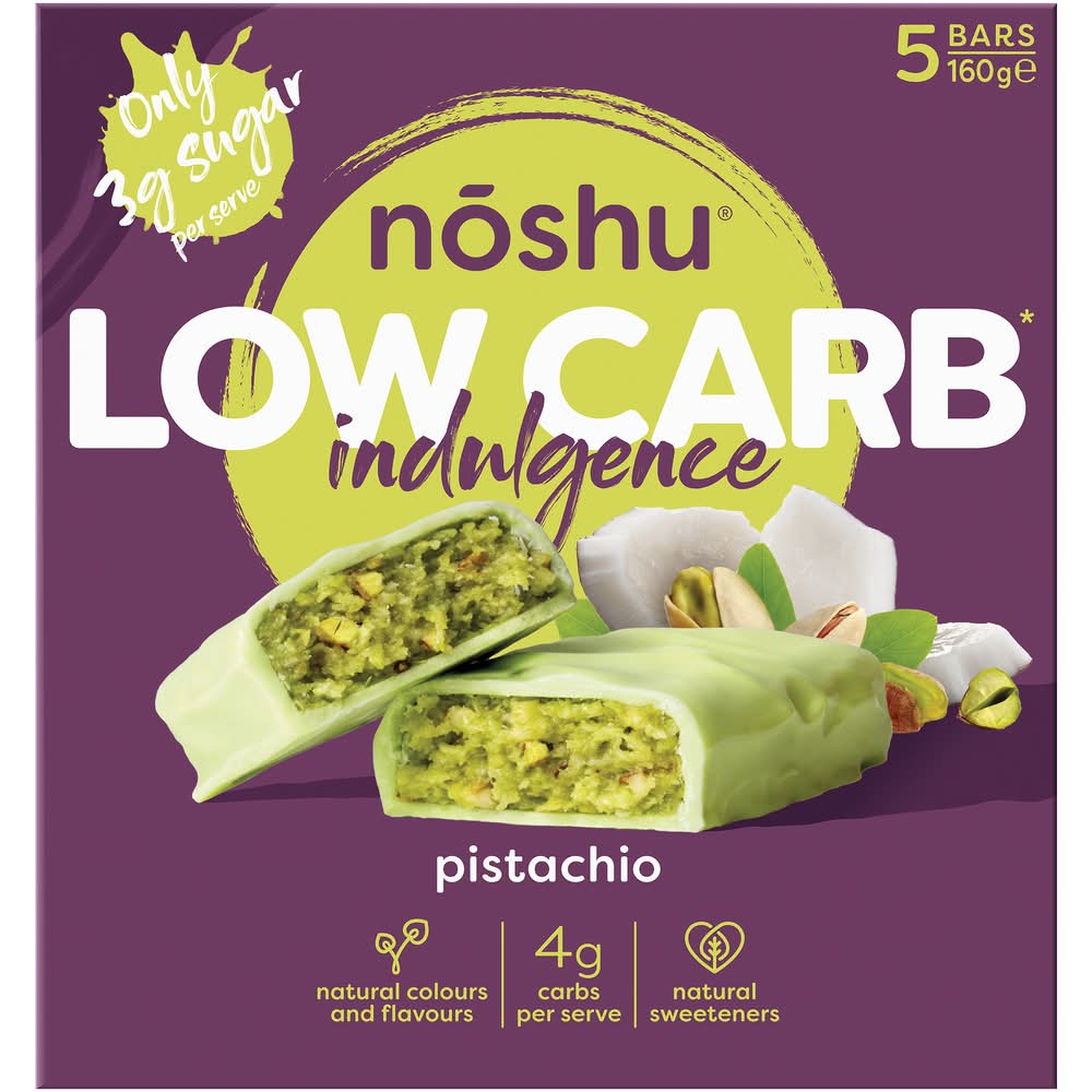 Noshu Low Carb Indulgence Pistachio Bars (160g, 5 pack)