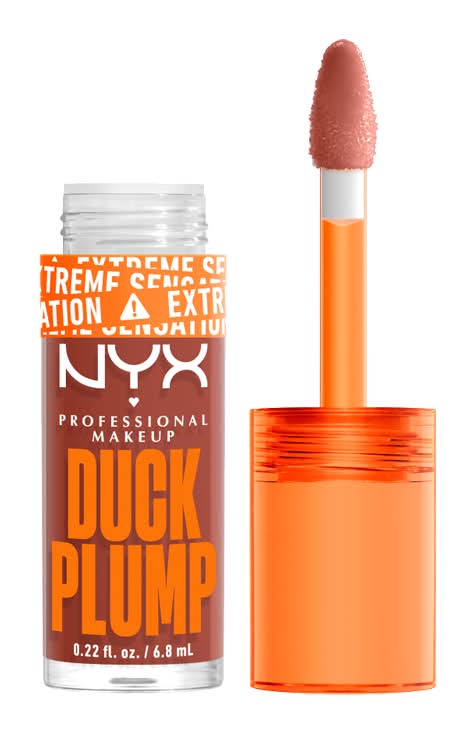 Nyx professional makeup duck plump brillant à lèvres hautement pigmenté - duck plump high pigment lip gloss (05 brun d'applaudissements/gingembre épicé)
