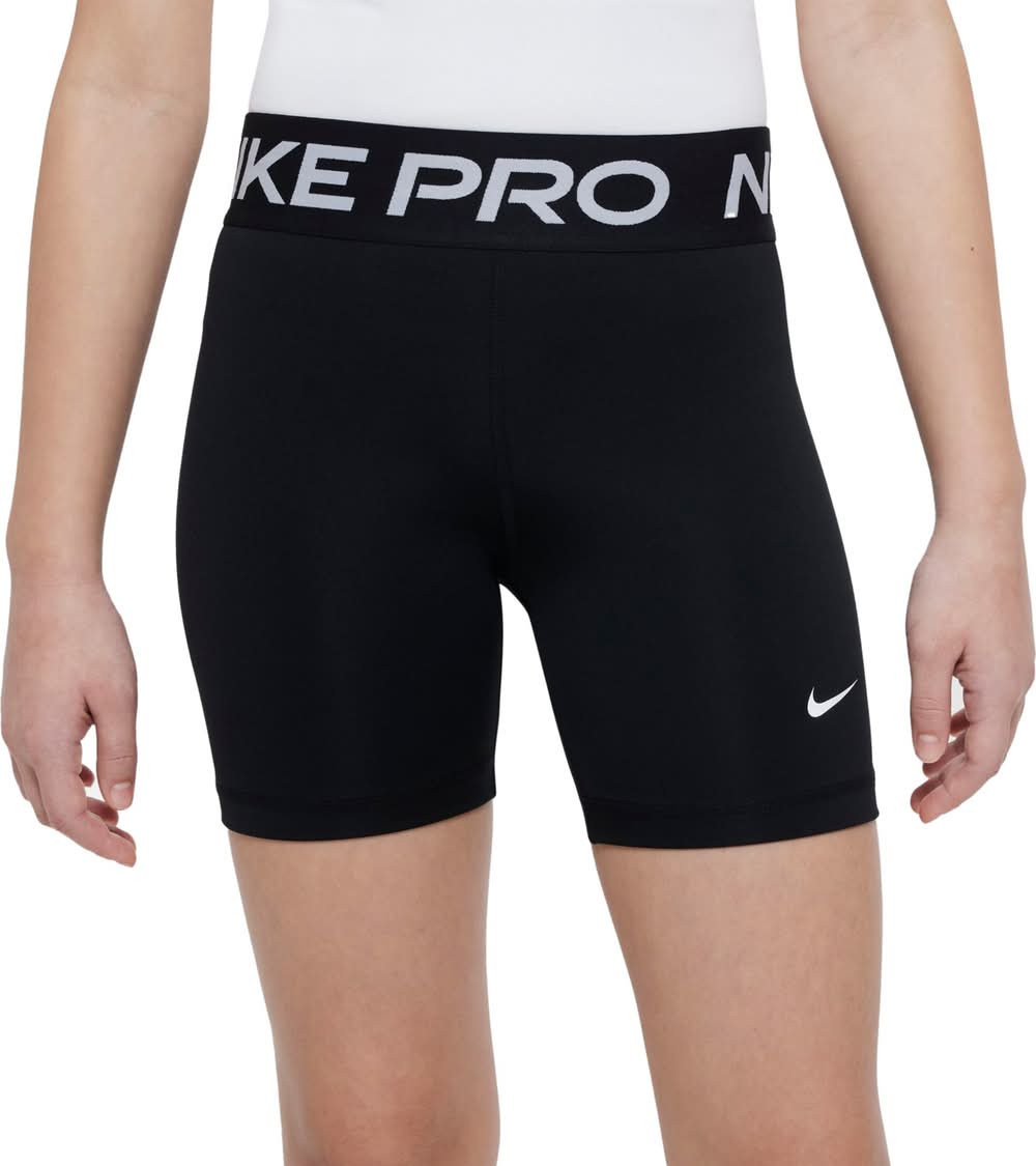 Nike Girls' 5" Pro Shorts (Black, L)