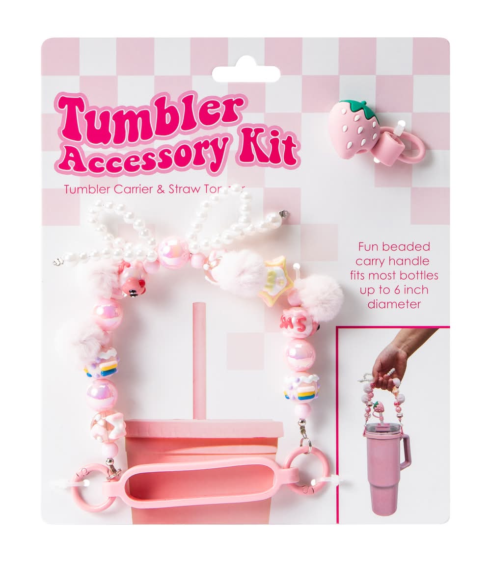 Tumbler Cup Accessory Kit Pink Strawberry