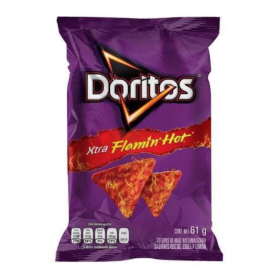 Doritos nachos sabor flamin hot (bolsa 61 g)