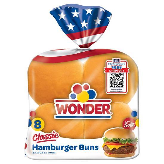 Wonder Classic White Bread Hamburger Buns(8 Ct)