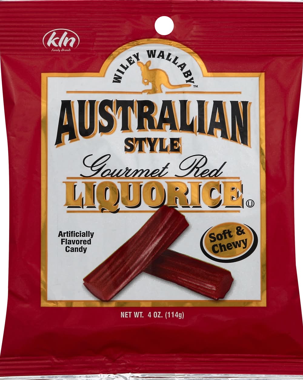 Wiley Wallaby Soft & Chewy Classic Red Licorice, Artificially (4 oz)