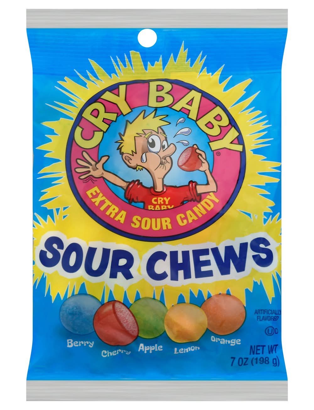 Cry Baby Variety Fruit Flavor Extra Sour Chews Candy (7 lbs)