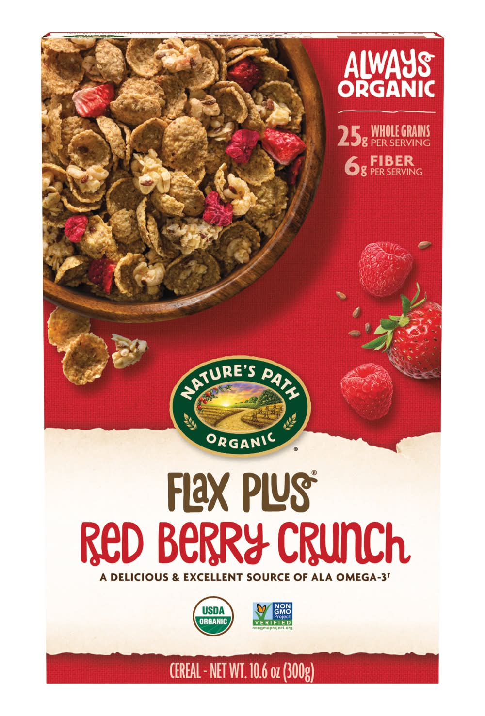 Nature's Path Organic Flax Plus Cereal, Red Berry Crunch (10.6 oz)