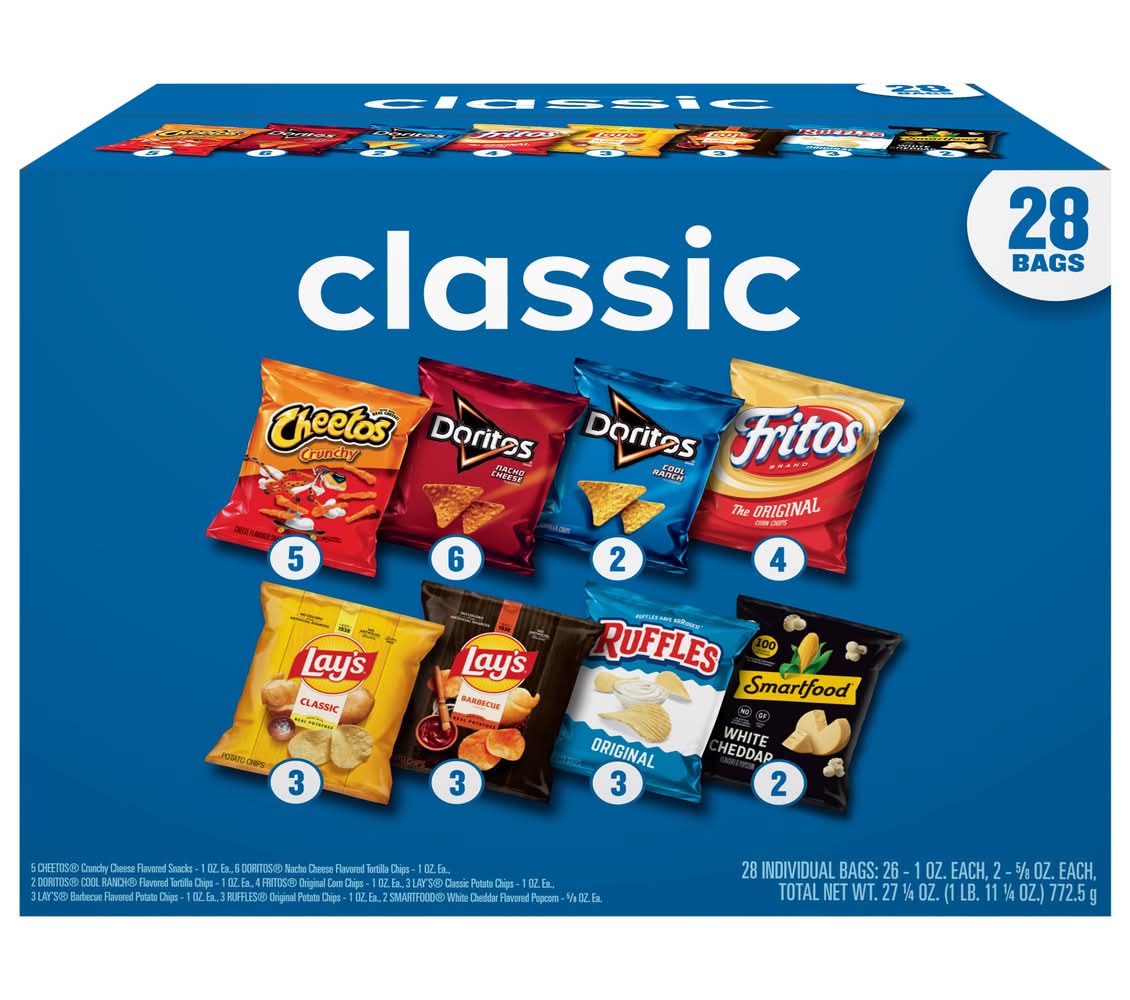Frito-Lay Classic Mix Snacks Variety pack (27.24 oz, 28 ct)