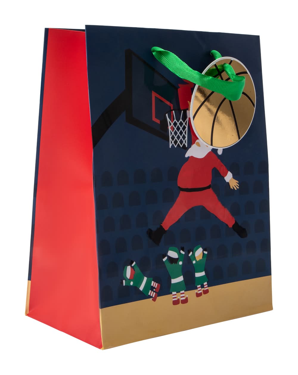 Christmas Gift Bag Santa Basketball