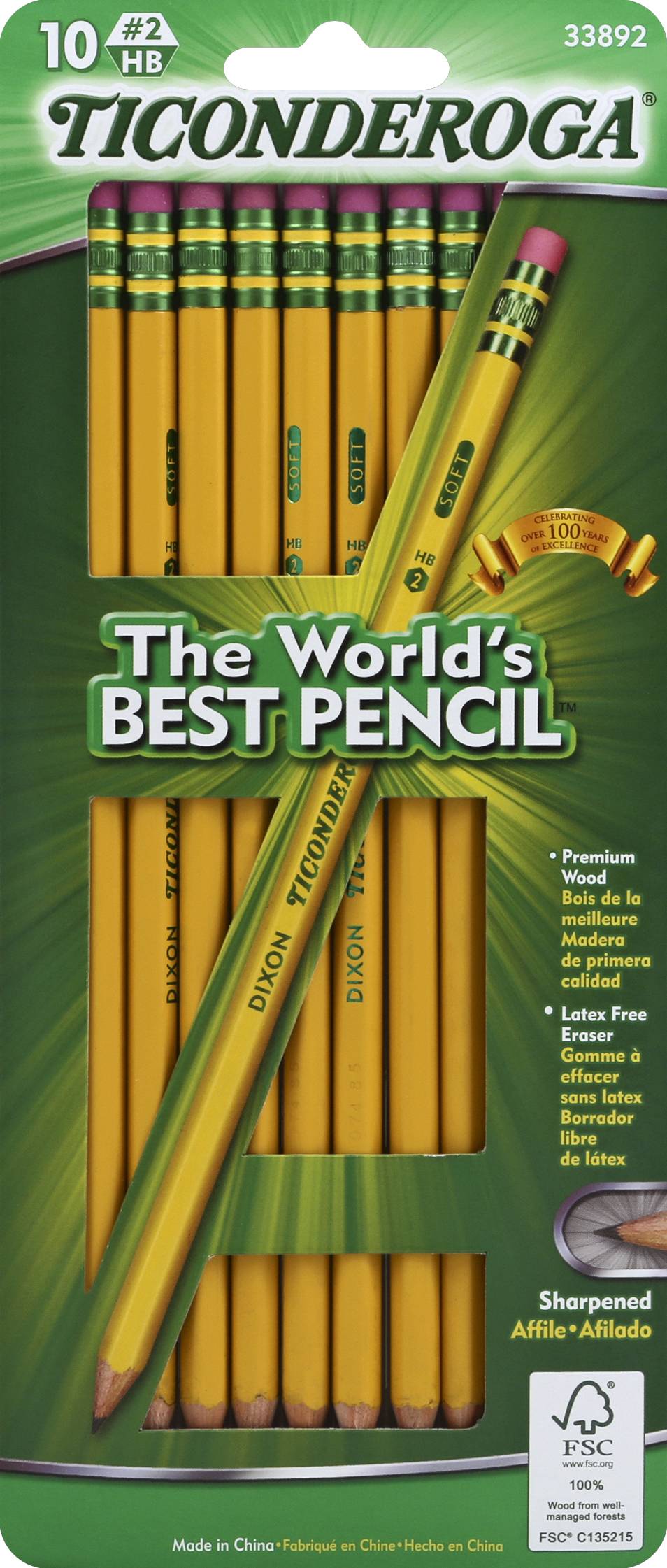 Dixon Ticonderoga Company #2 Hb Pencils