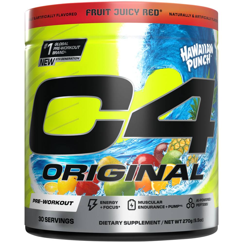 Cellucor C4 Original Hawaiian Punch Powder, Fruit Juicy Red (9.5 oz)