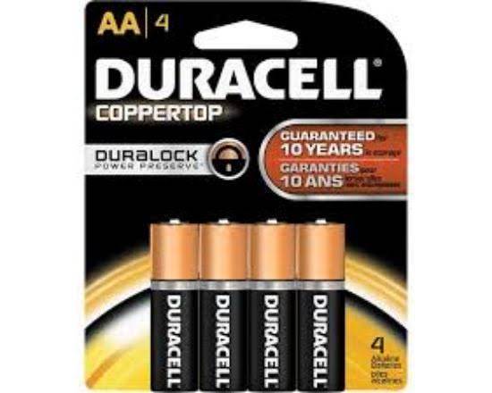 Duracell AA4 Coppertop Alkaline Batterries 1.5V