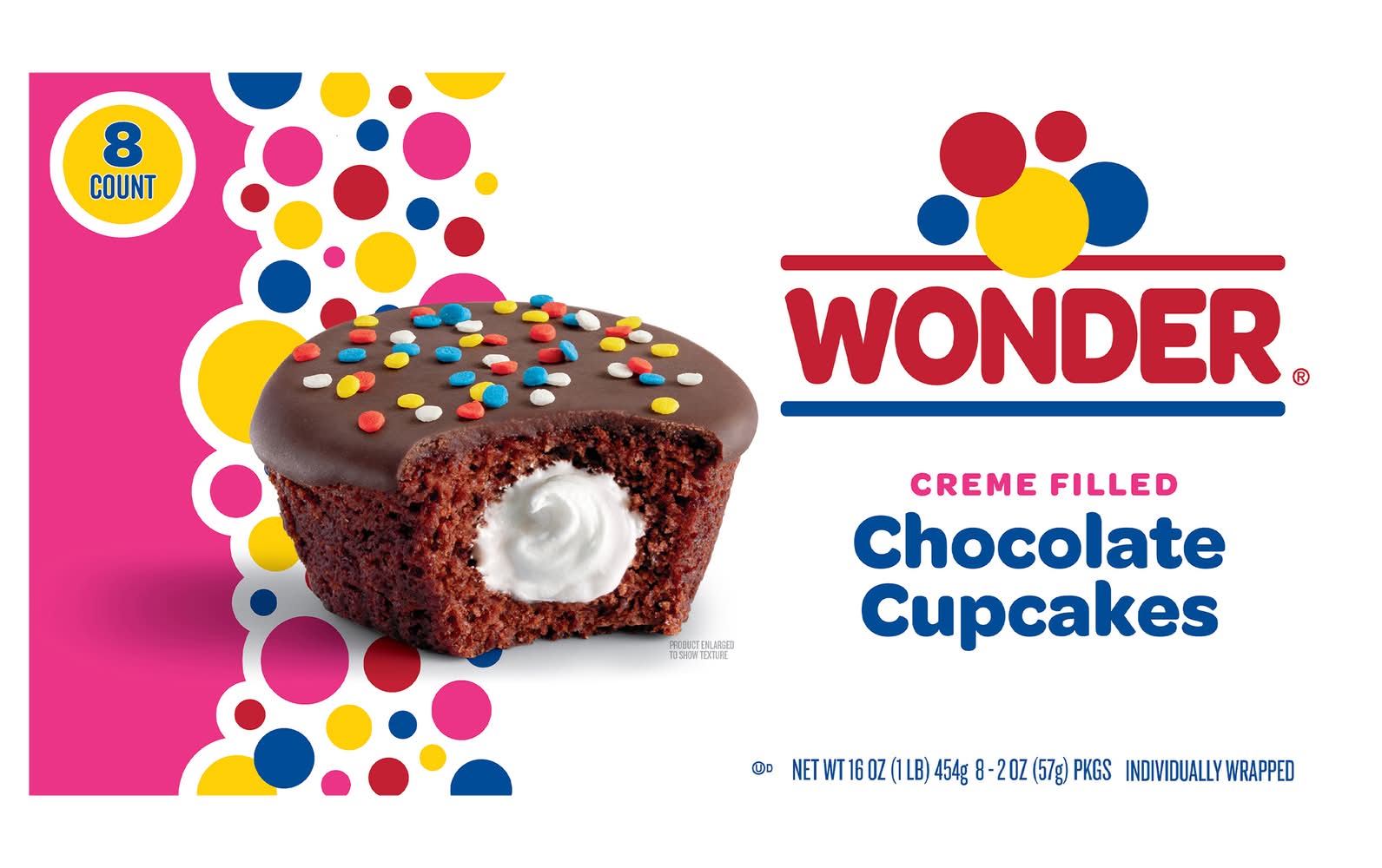 Wonder Creme Filled Cupcakes, Chocolate (8 x 2 oz)
