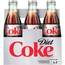 Diet Coke Glass Bottles, 8 fl oz, 6 Pack, 4 Sets (1X24|Case of 1)