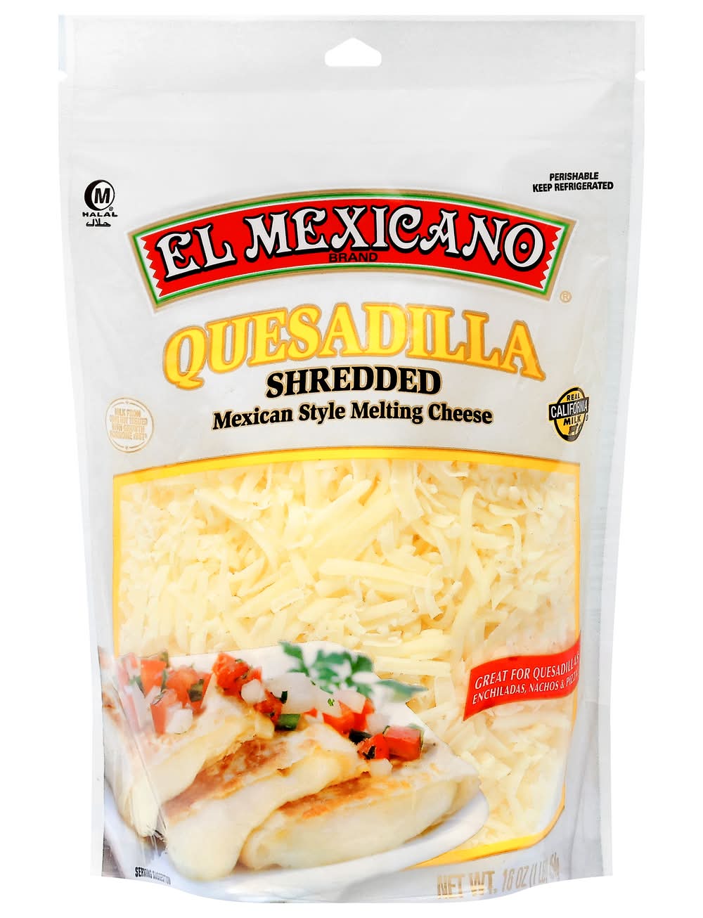 El Mexicano Quesadilla Shredded Mexican Style Melting Cheese (16 oz)