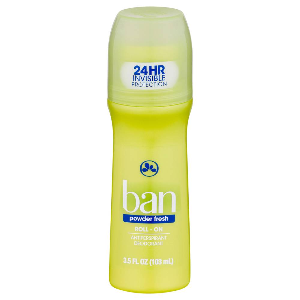 Ban Roll-On Powder Fresh Antiperspirant Deodorant (3.5 fl oz)