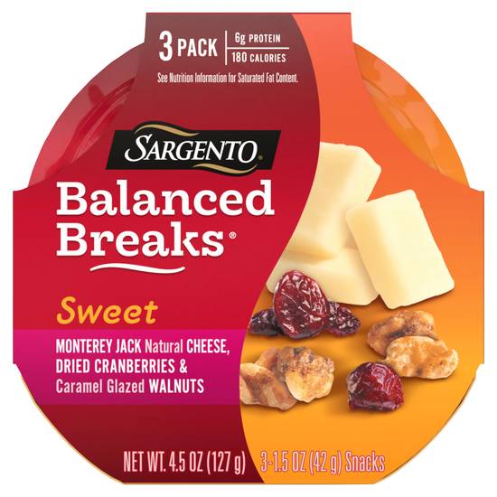 Sargento Balanced Breaks Sweet Monterey Jack/Cranberries/Walnuts (3 ct)