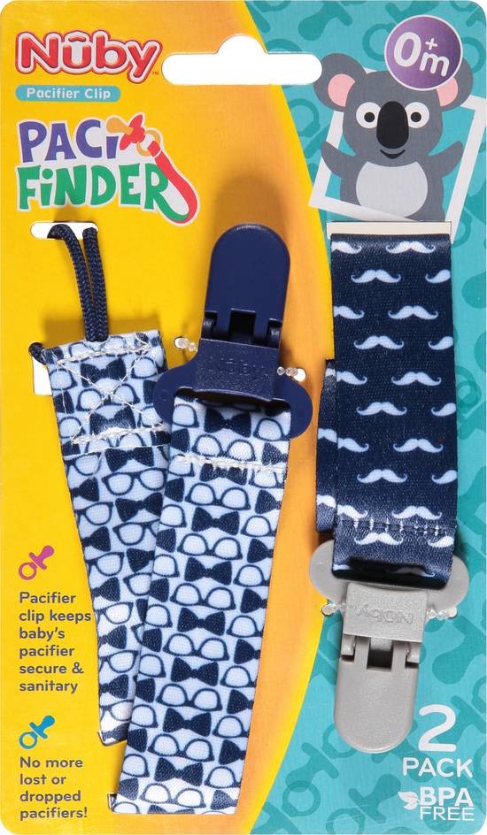 Nuby Pacifier Printed Clips (2 ct)