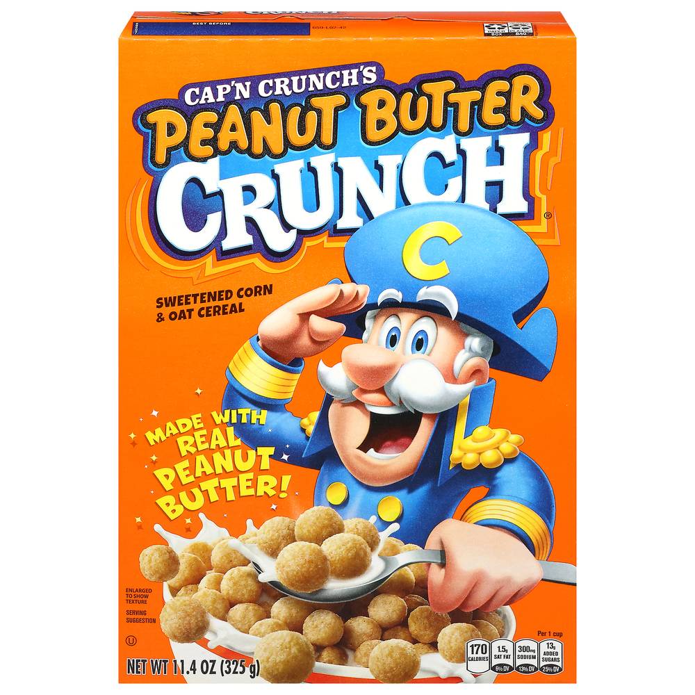 Cap'n Crunch Sweetened Corn & Oat Cereal, Peanut Butter (11.4 oz)