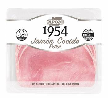 Jamón cocido extra en lonchas sin colorantes Edición 1954 ElPozo sin gluten y sin lactosa 120 g