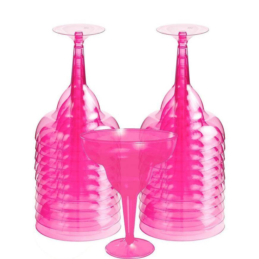 Party City Plastic Margarita Glasses (pink)
