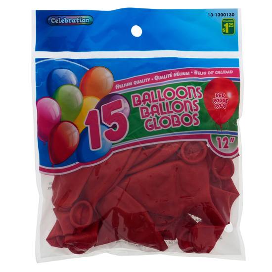 Celebration Ballons - Rouge, Paquet De 15 (12")