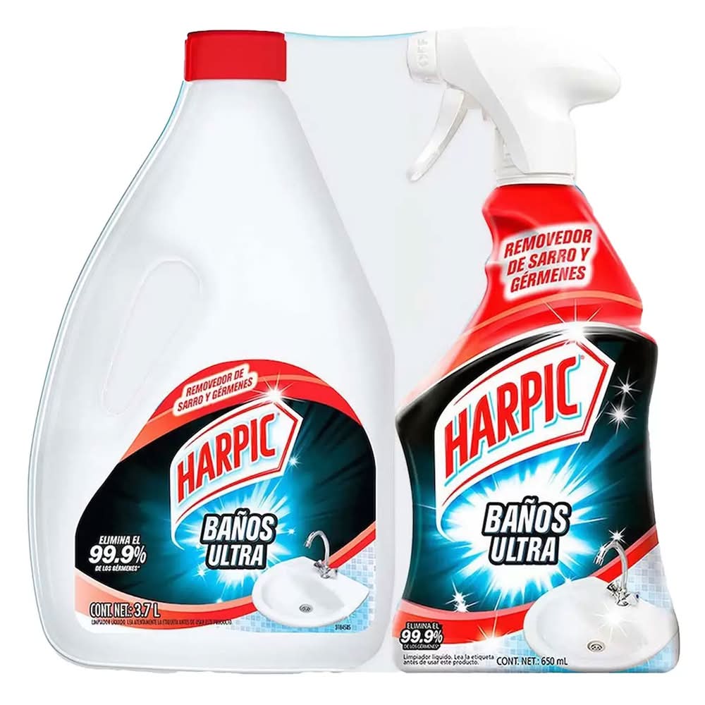 Harpic · Limpiador líquido baños ultra + limpiador en spray (2 un)