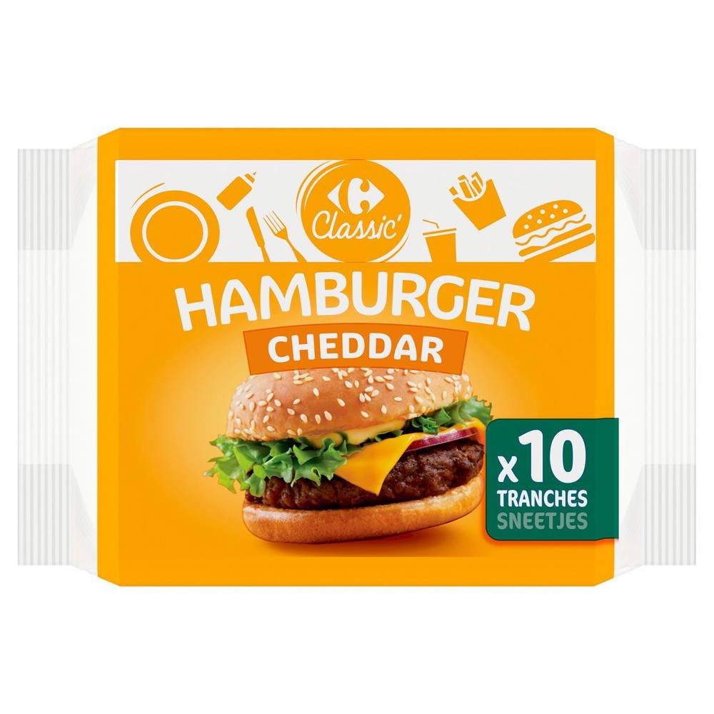 Carrefour Classic'' Hamburger CHEDDAR FONDU 10 tranches 200 g