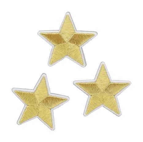 Make Market Star Iron on Patches, 1.61" x 1.57", Gold (3 ct)