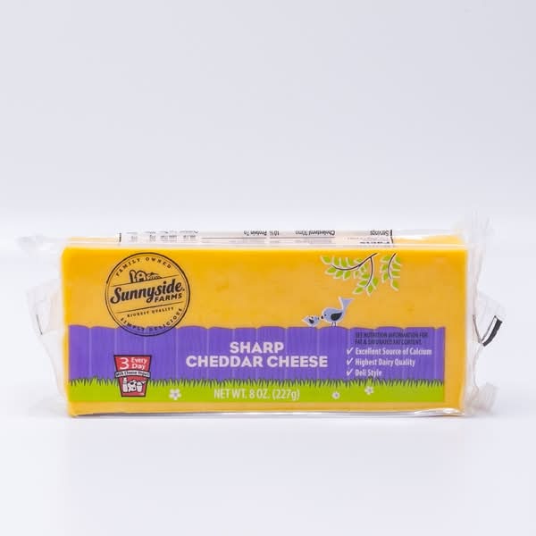 Sunnyside Farms Deli Style Sharp Cheddar Block (8 oz)