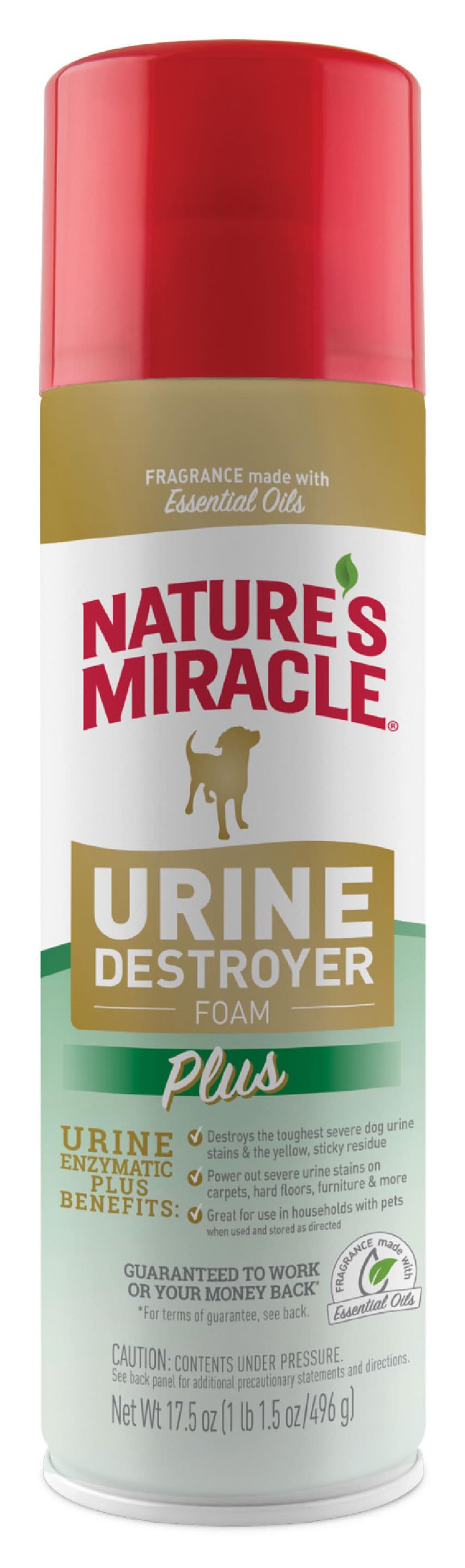 Nature's Miracle Urine Destroyer Plus Foam Stain and Odor Remover For Dogs (17.5 oz)