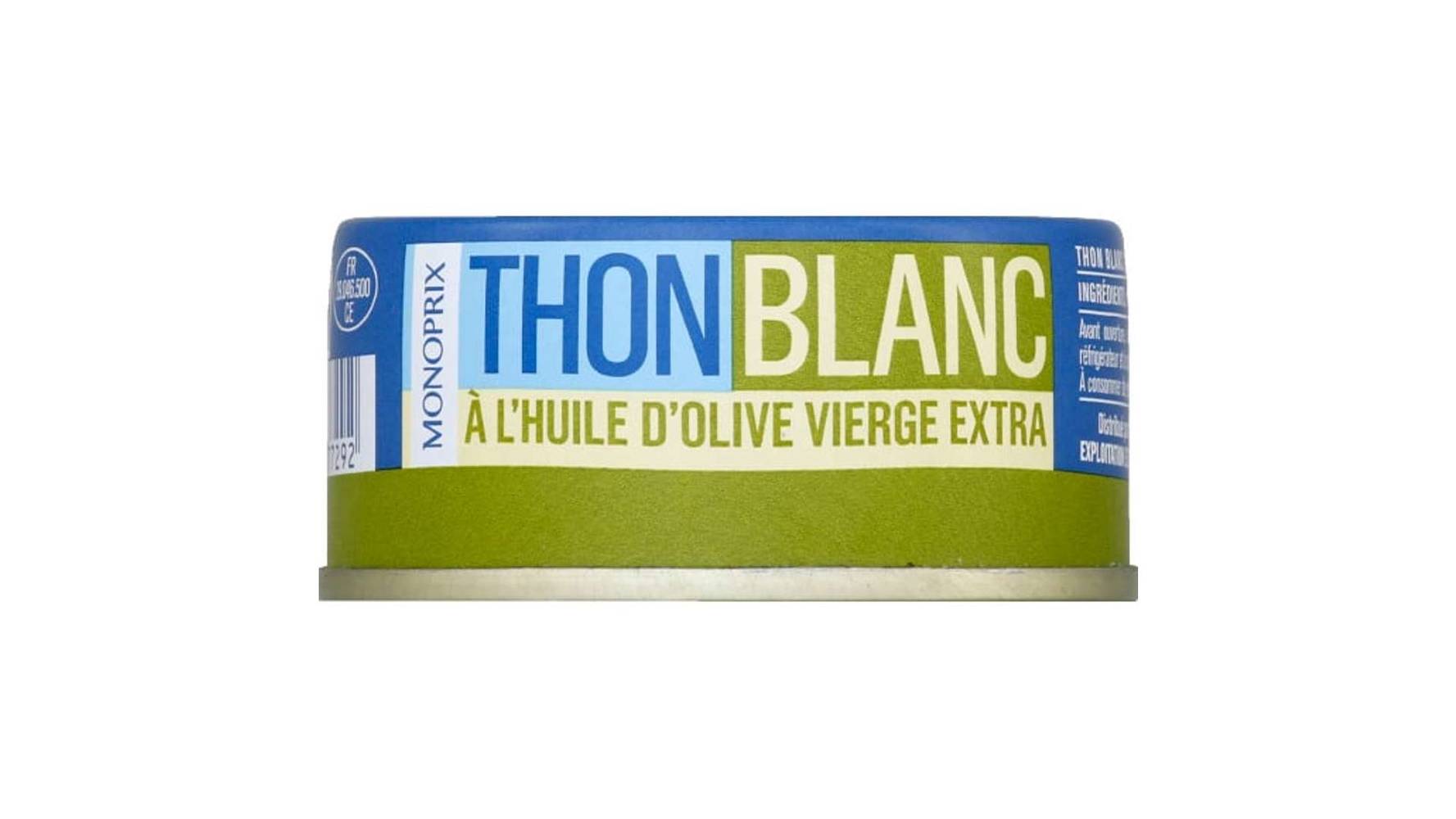 Monoprix Thon blanc @ l huile d olive vierge extra La boîte de 52 g net {goutt{