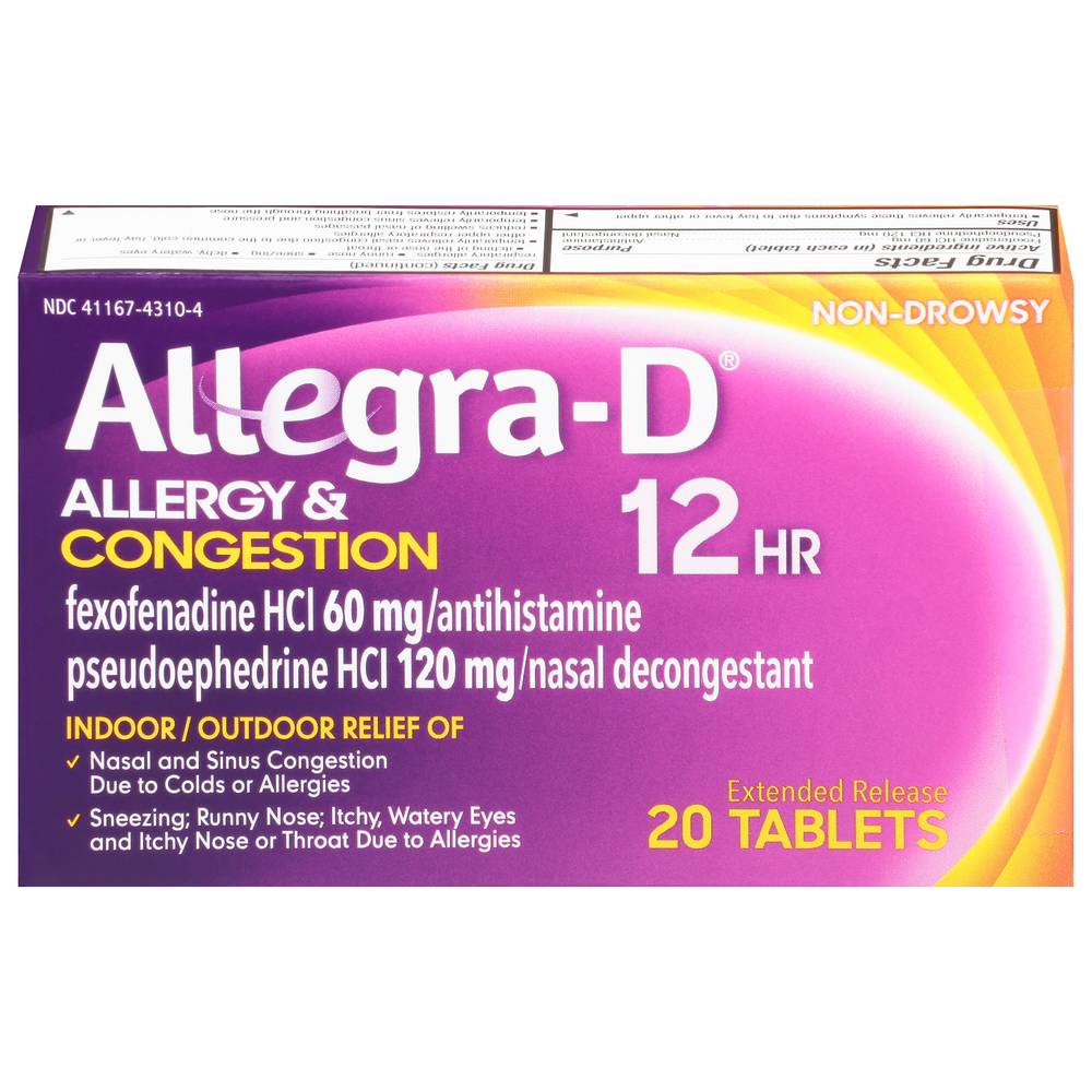 Allegra D Allergy and Congestion Tablets (20 ct)