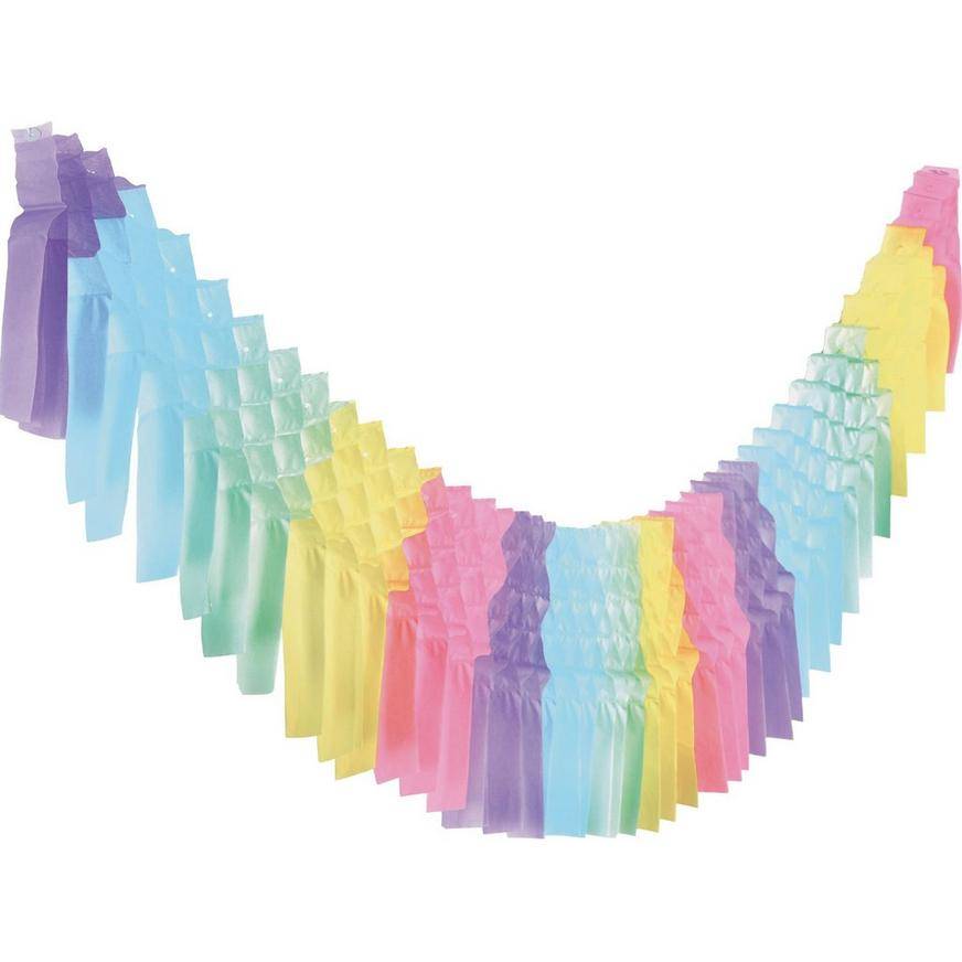 Pastel Accordion Tissue Paper Garland, 6.6ft