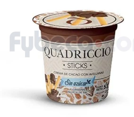 Sticks Quadriccio Con Crema De Cacao Con Avellanas Sin Azúcar 53 G