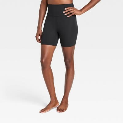 All In Motion Everyday Soft Ultra High-Rise Bike Shorts, Women, M, Black